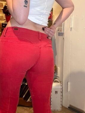 Women’s Red Stretch Jeans - Slim Fit
